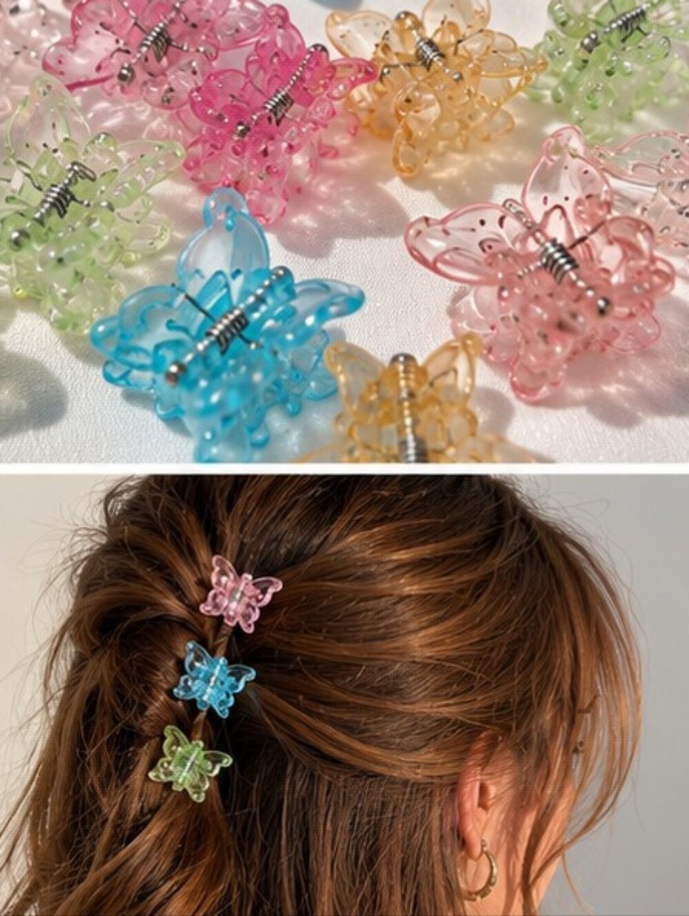 3 bundles for $25 Set of 25 Translucent Butterfly Hair Clips New - Picture 2 of 12